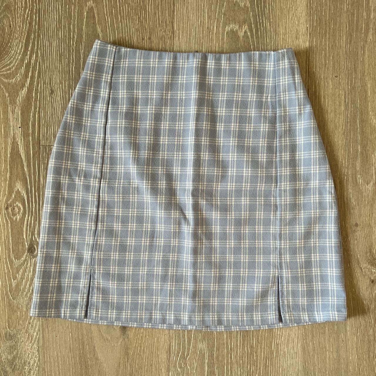 Brandy Melville Blue Plaid Cara Skirt 💙 Super Cute Depop