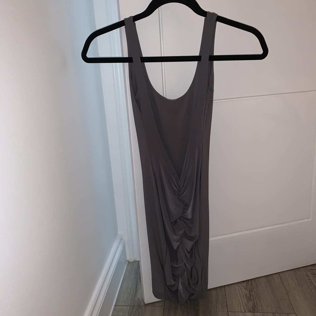 Missguided grey slinky backless bodycon dress. Worn - Depop