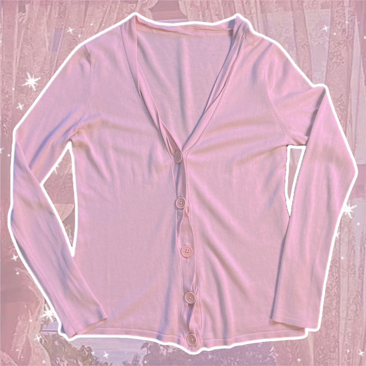 Pastel pink handmade cardigan. Lightweight knit... Depop