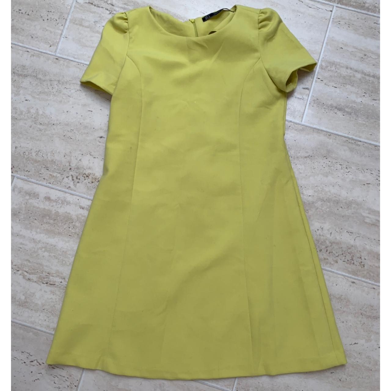 Zara Women's Yellow Dress Depop