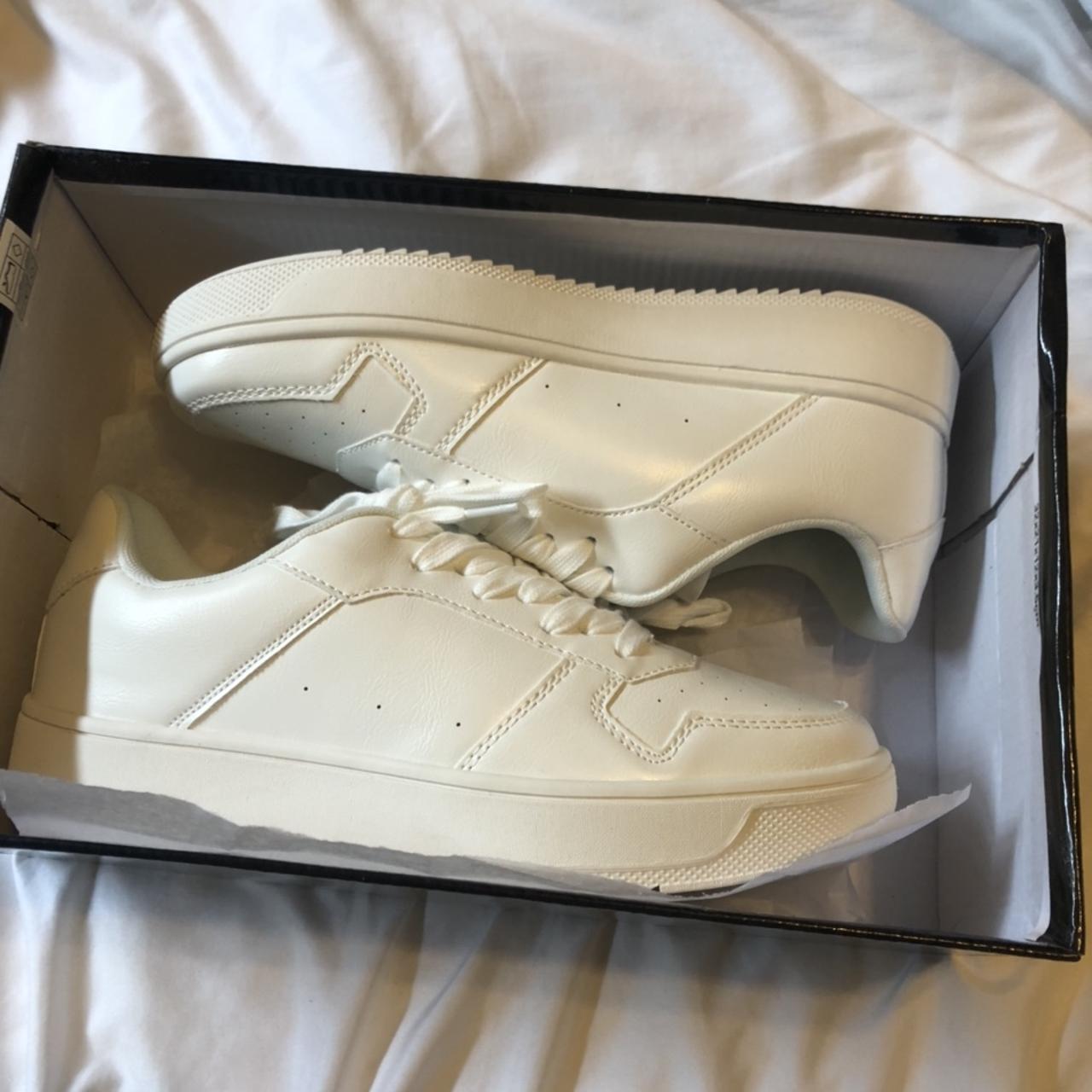 Pretty Little Thing White Sneakers in a size 7 never... - Depop