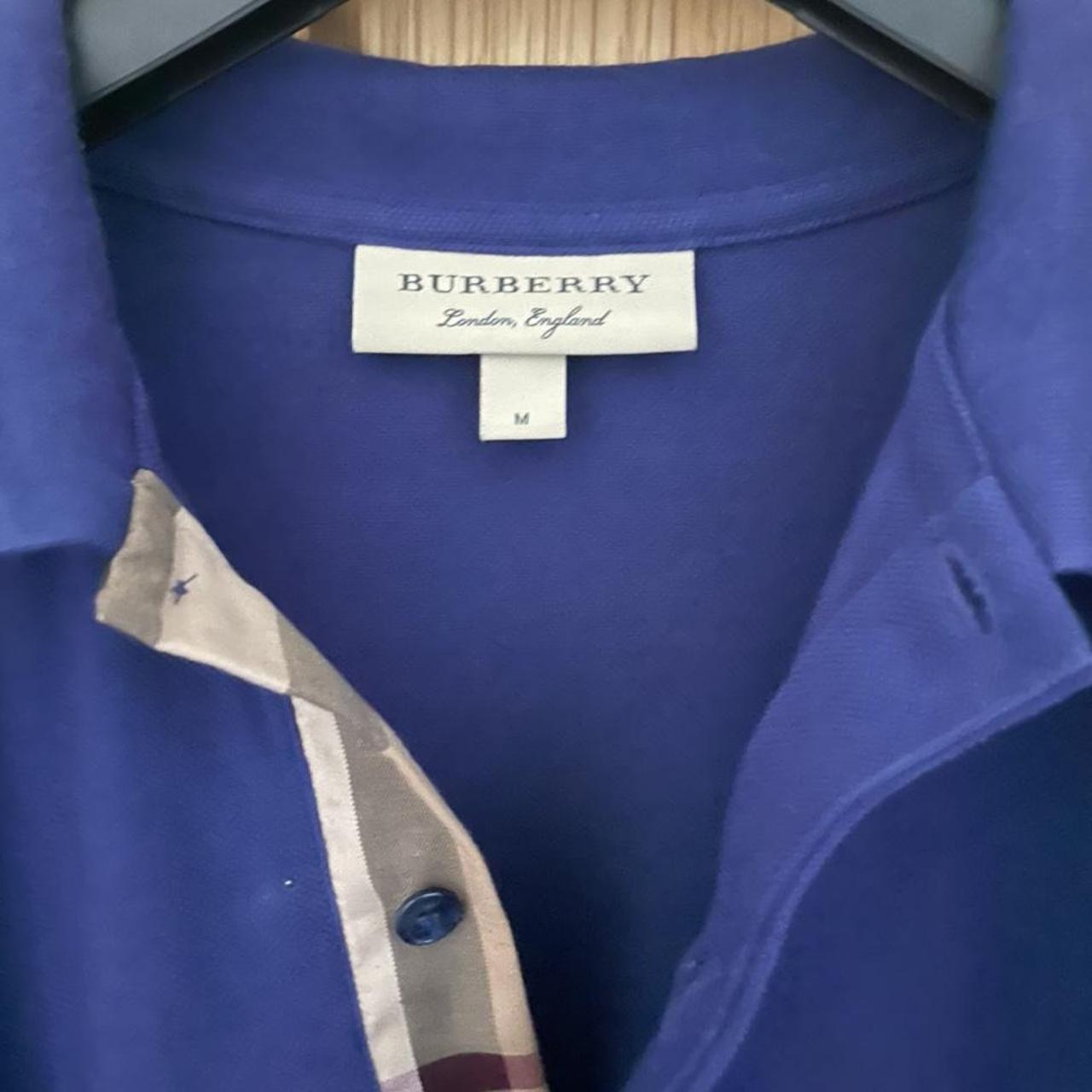 Mens authentic Burberry polo shirt blue good... - Depop