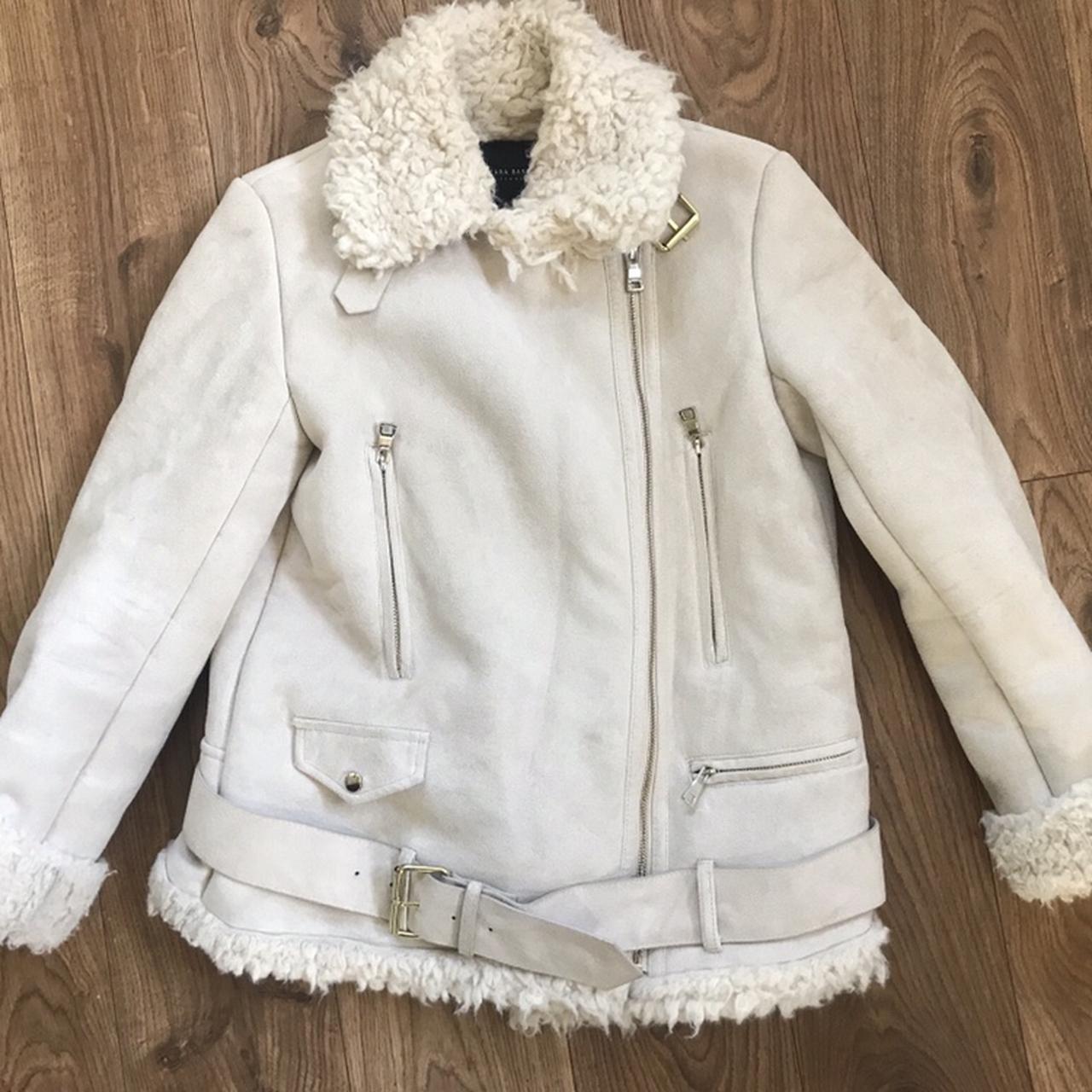 ZARA Cream Shearling Aviator Jacket ✨ really