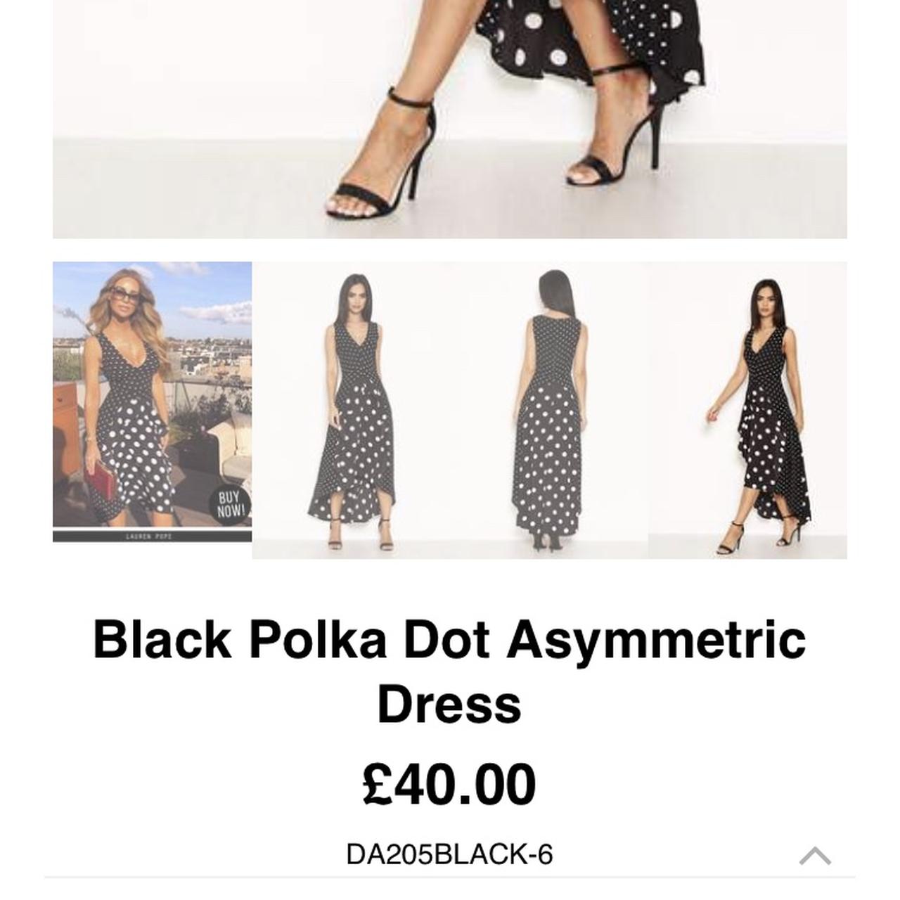 Ax paris black outlet polka dot asymmetric dress