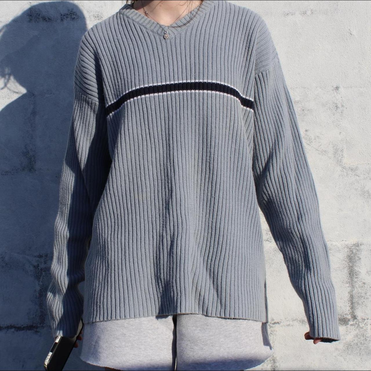 Light Blue Stripe Sweater 🌝🌝🌝🌝🌝🌝🌝🌝🌝🌝🌝🌝🌝🌝🌝🌝🌝 Model... - Depop