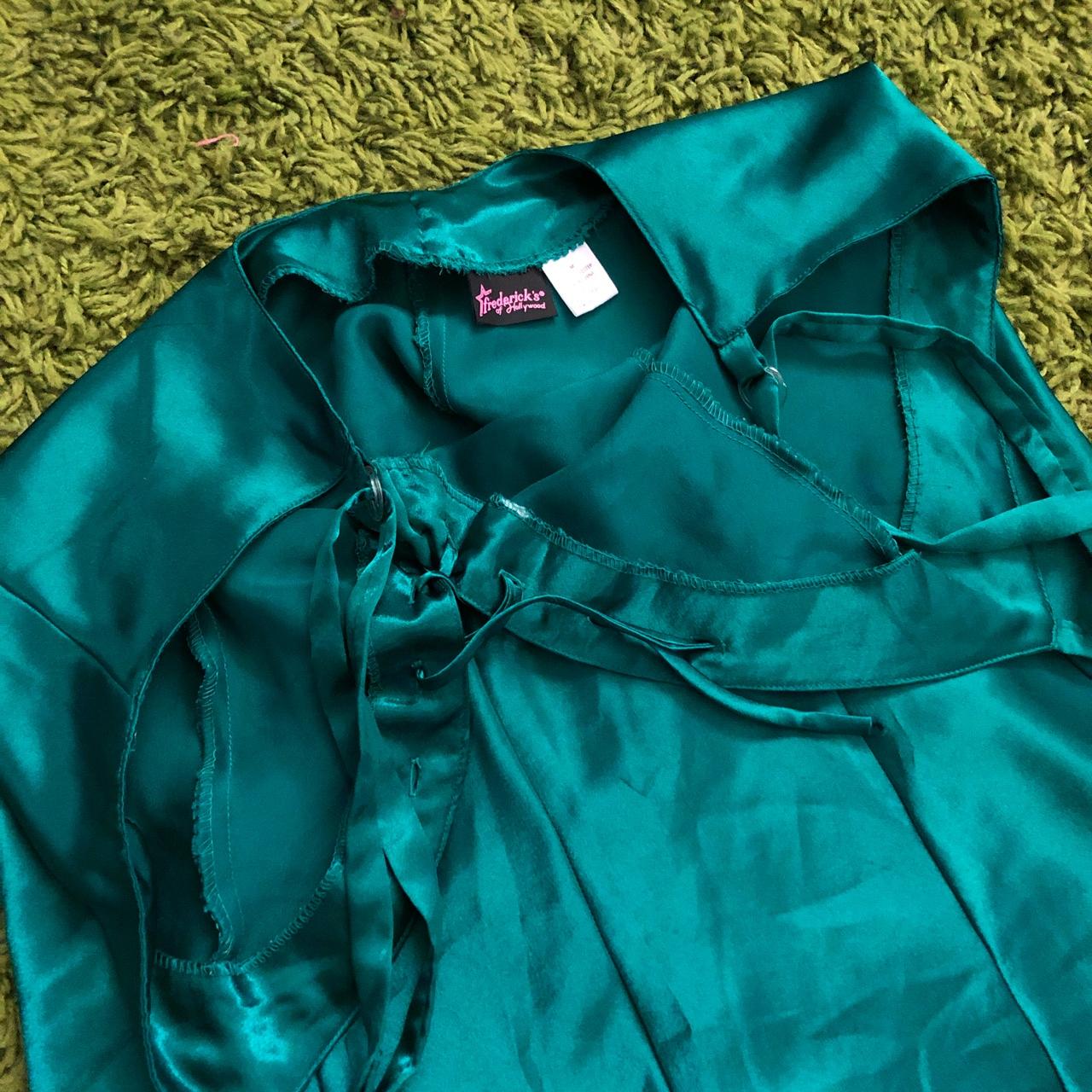 Frederick’s of Hollywood Emerald Satin feel Slip... - Depop