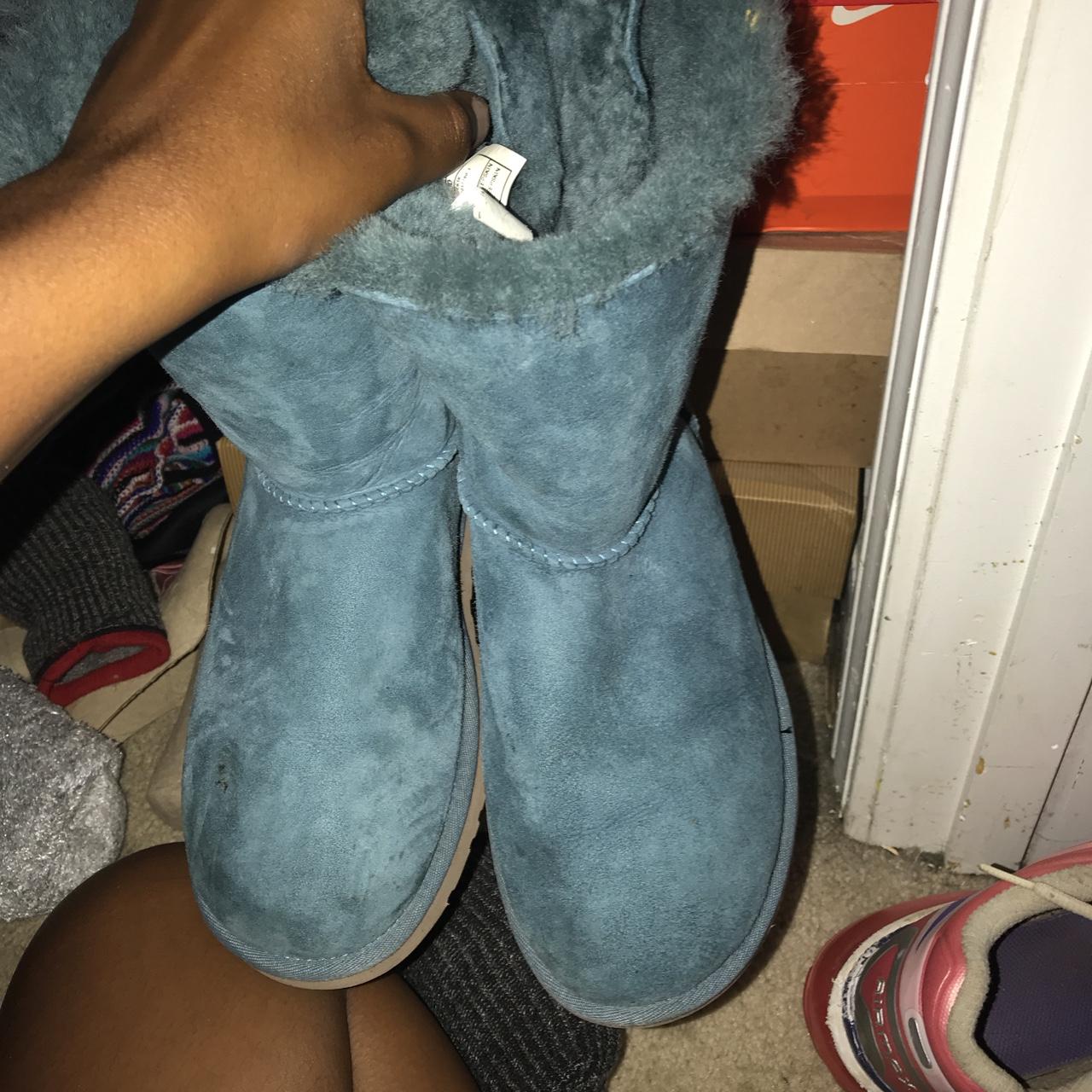 light blue bailey bow uggs. barely worn and pretty... - Depop