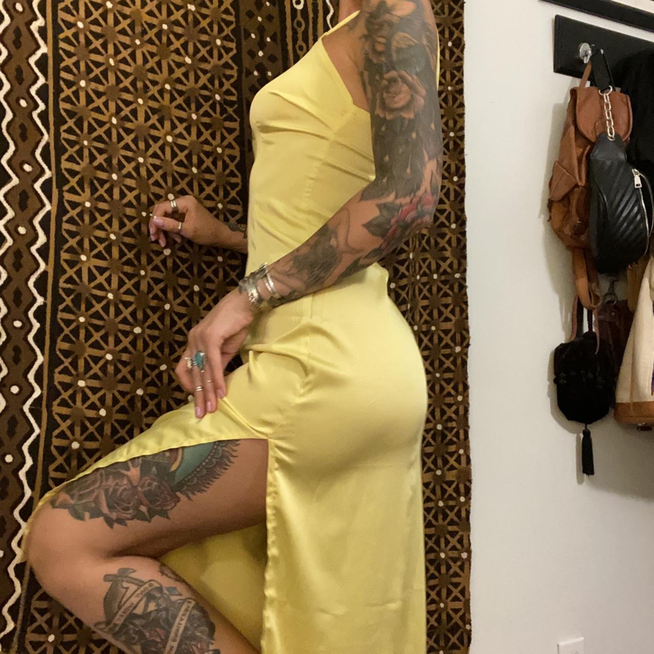 Nasty Gal Women's Yellow Dress | Depop