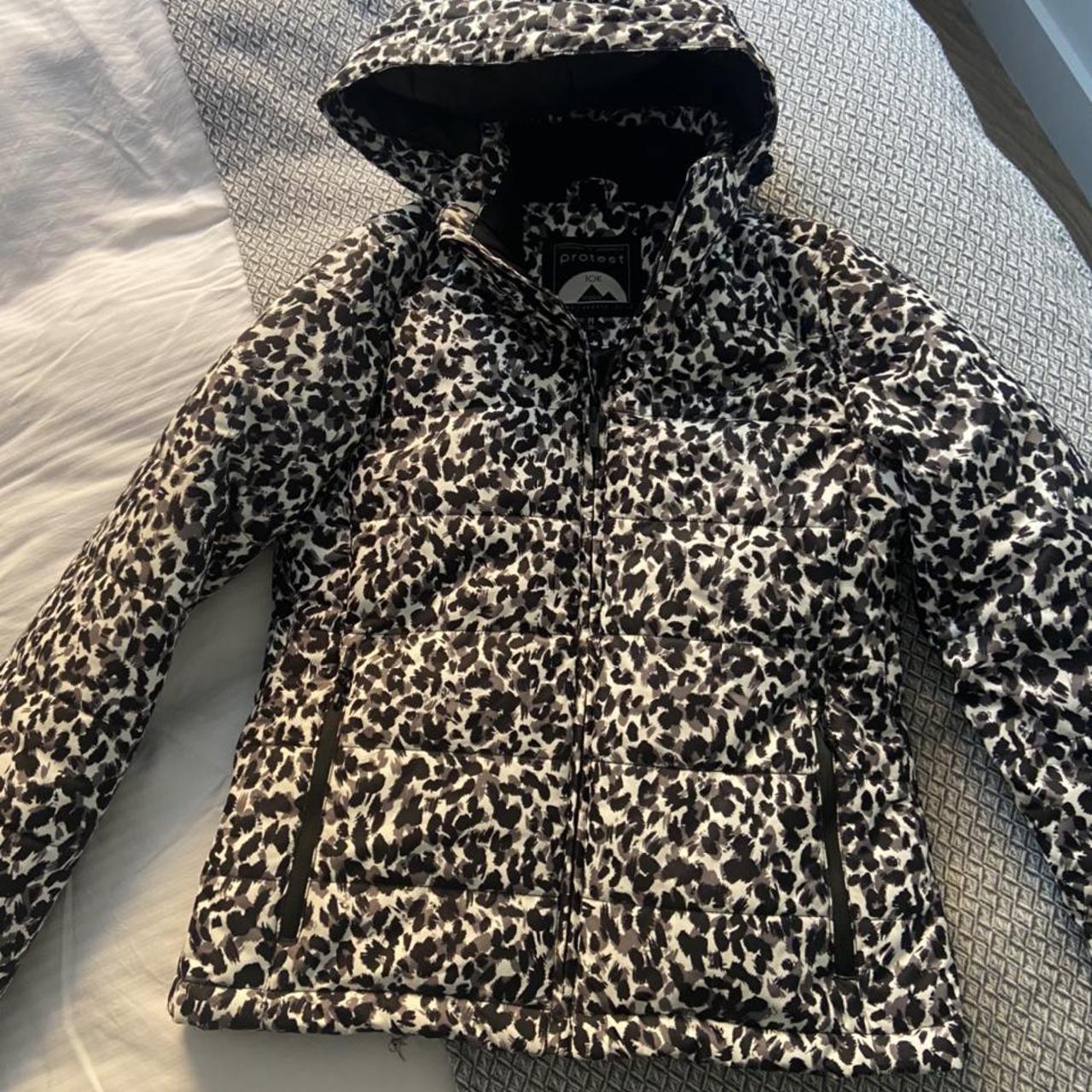 protest leopard print ski jacket