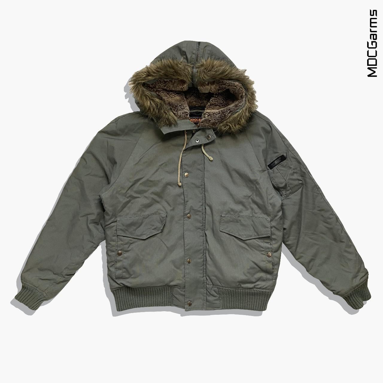 Woolrich Men's Grey and Khaki Jacket | Depop