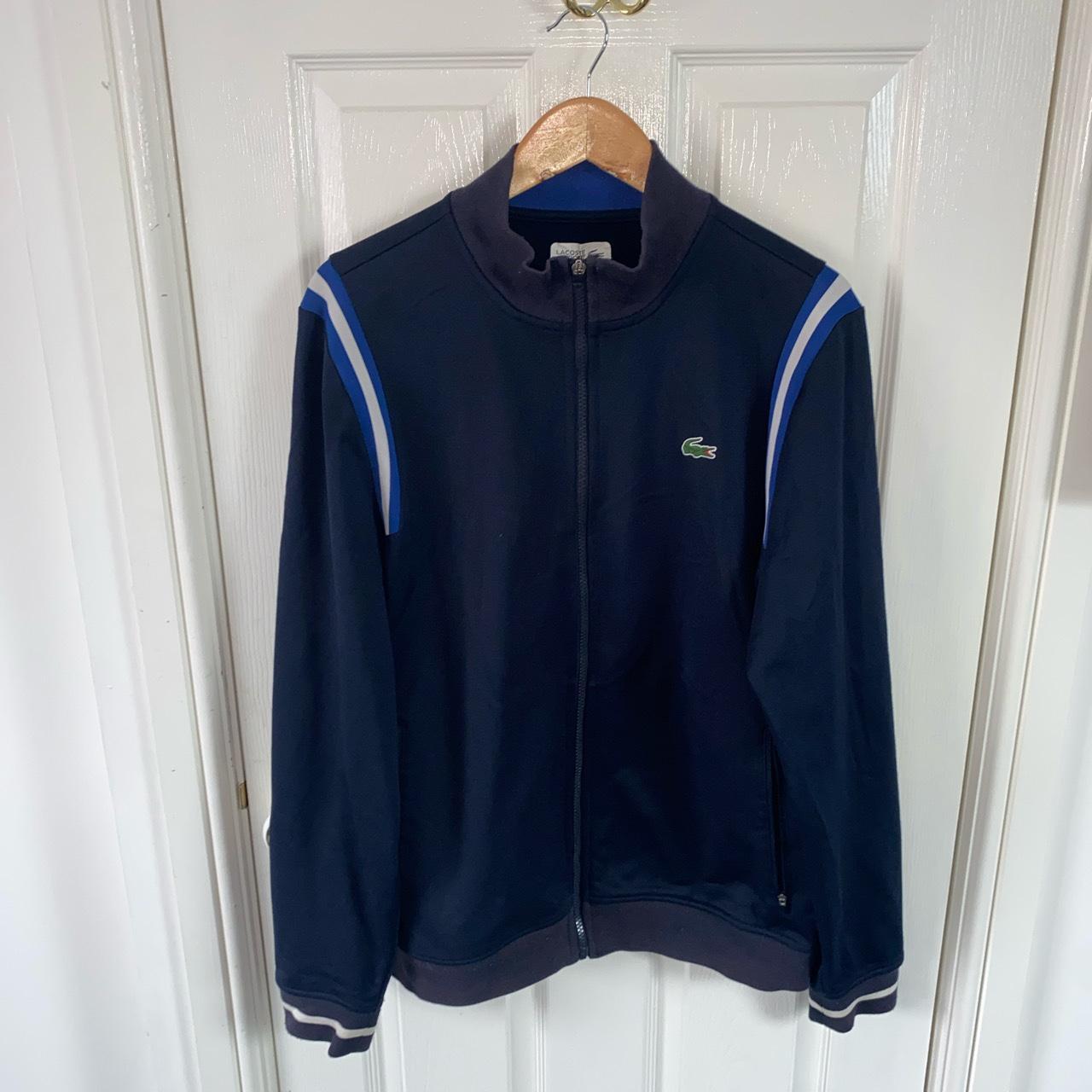 Vintage Lacoste sport track jacket Navy/ blue/... - Depop