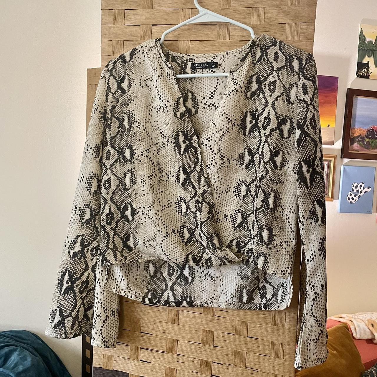 Snakeskin long sleeve blouse, super lightweight &... - Depop