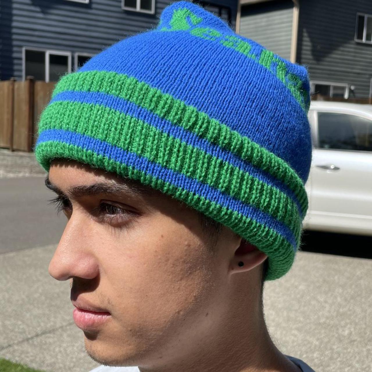 1980s vintage Seattle Seahawks beanie. Nice, soft - Depop