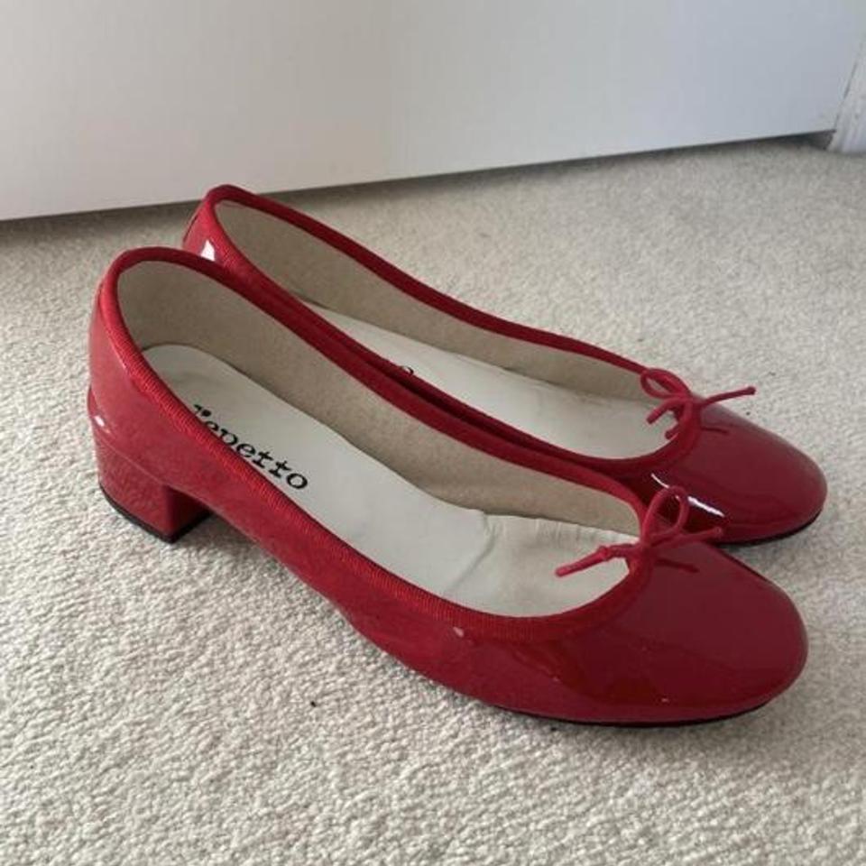 repetto camille ballerina flats in red size 40, - Depop