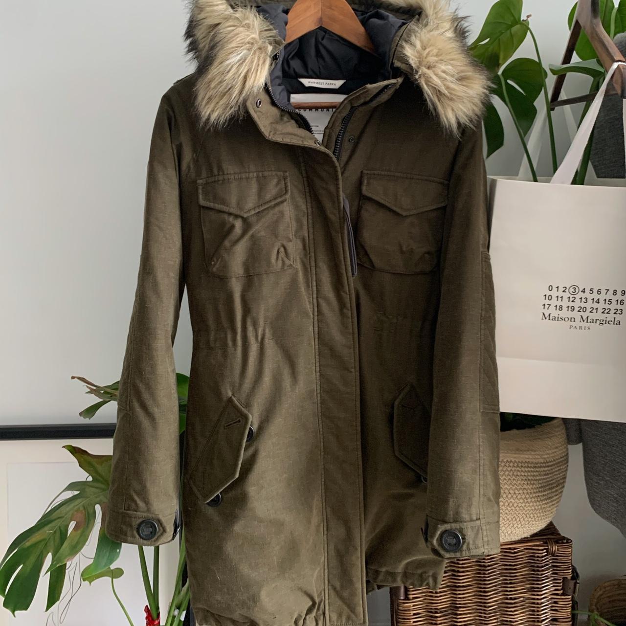 Aritzia warmest parka duck down filled Military