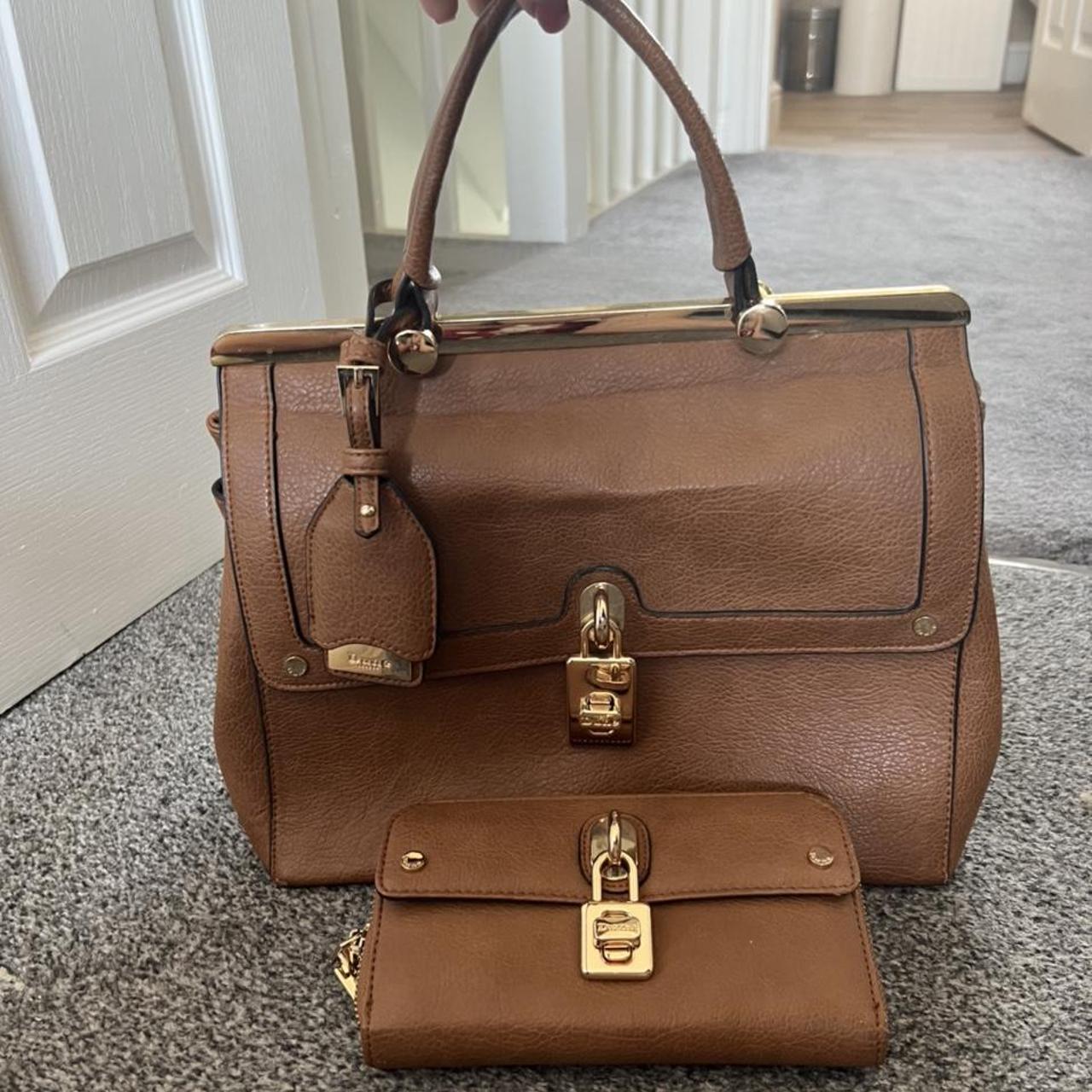 Brown and gold Dune bag & matching purse. Hardly... - Depop