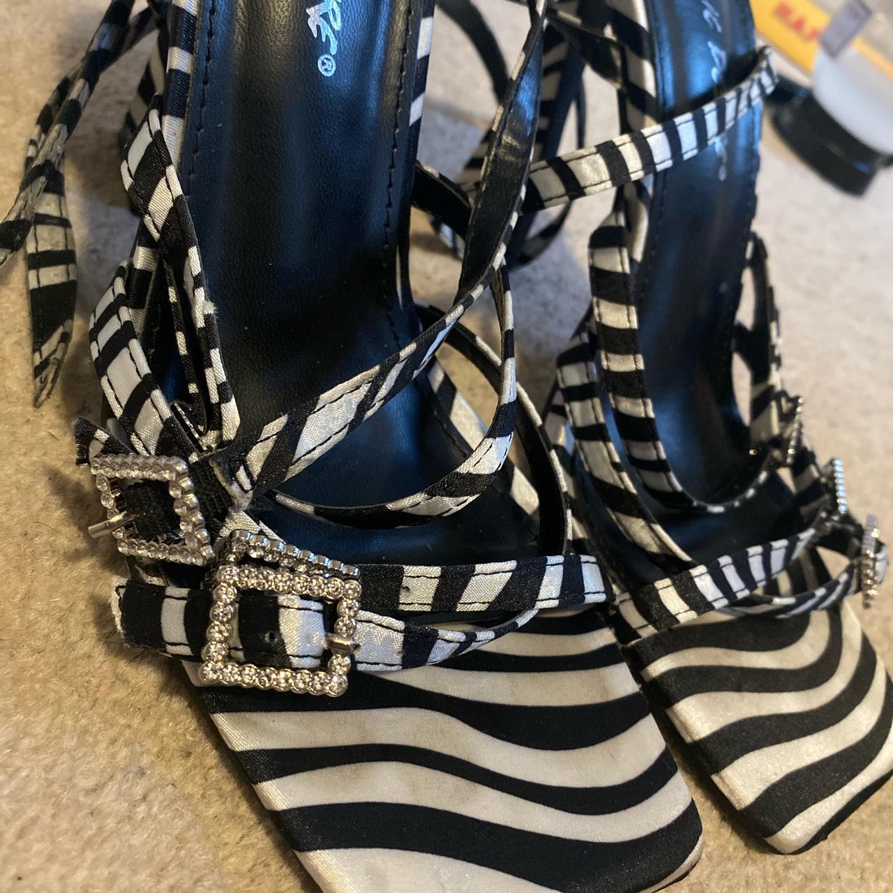 Public Desire Zebra Print Heels Size 2 Would Also Depop   P0 