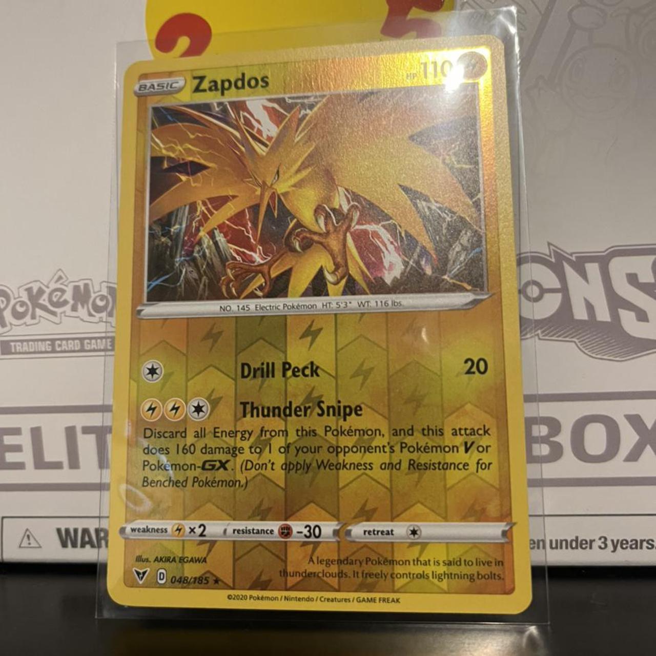 Pokémon Vivid Voltage Zapdos Holo Mint 48/185... Depop