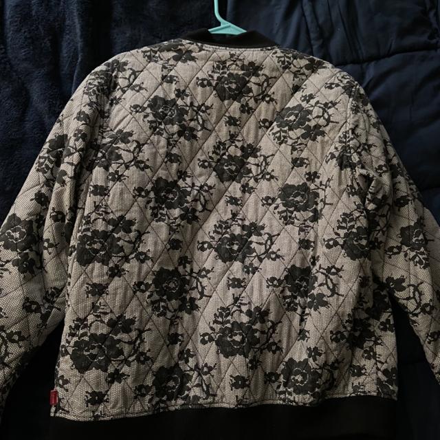 Supreme Quilted Lace Floral Bomber Jacket. Worn a...