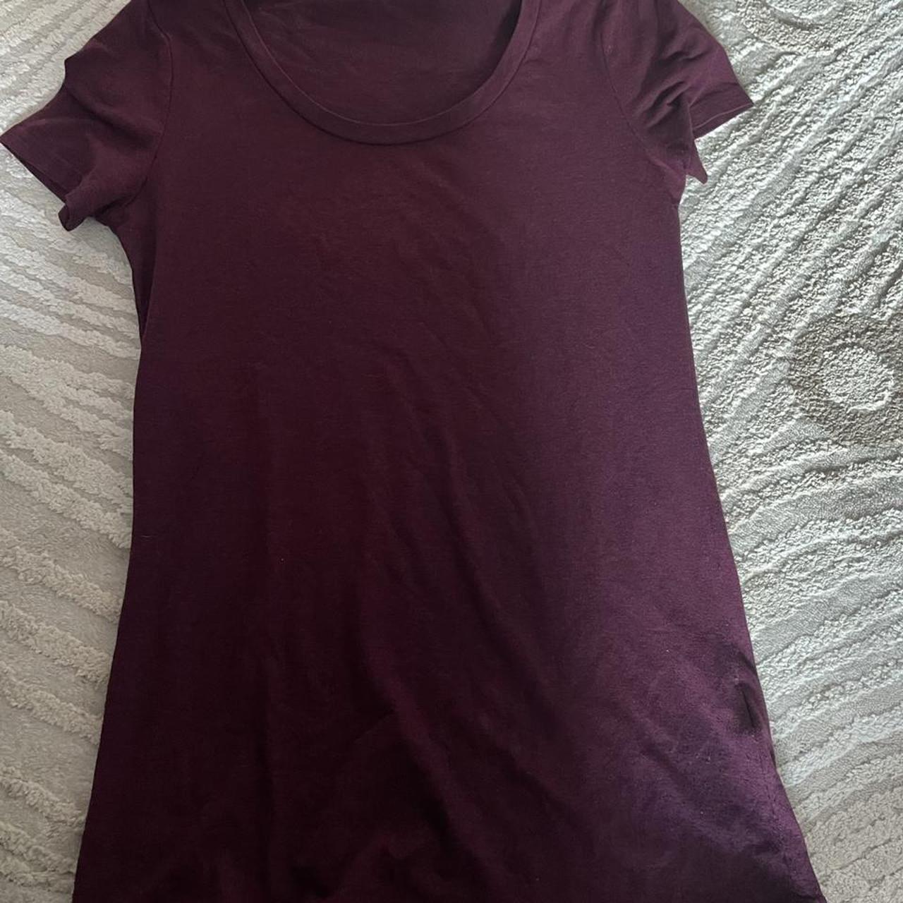 Burgundy t shirt In good condition. In size Xs.... - Depop