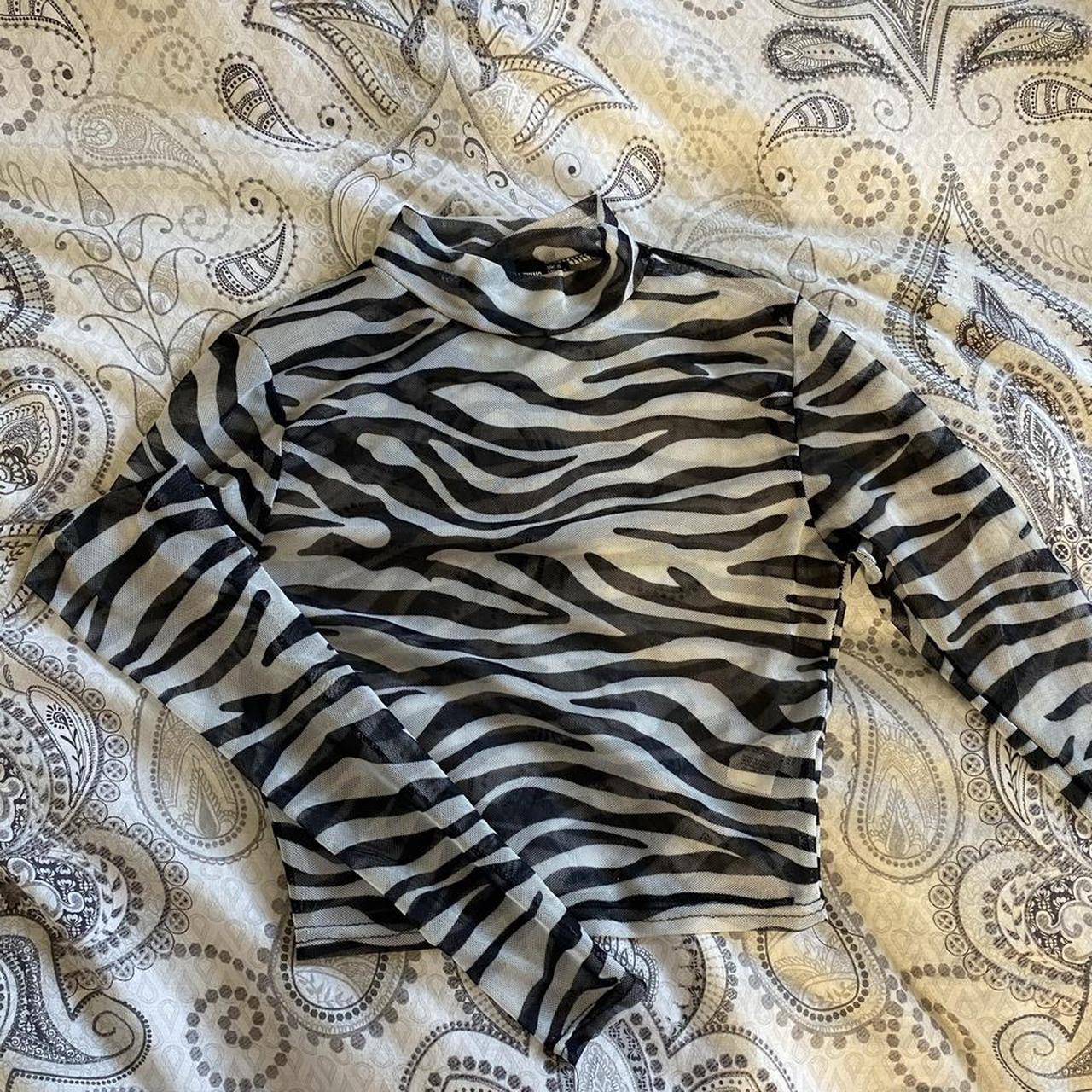 Pretty little thing zebra mesh top In amazing... - Depop