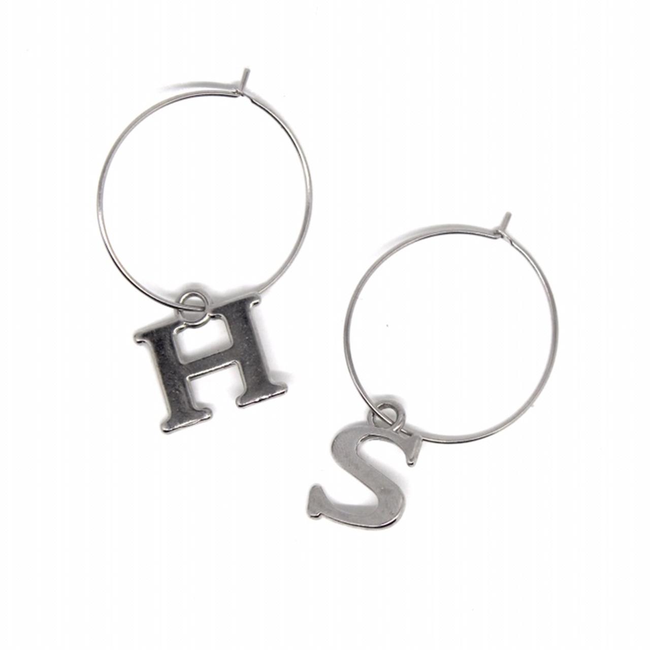 🥀 Harry Styles initial hoop earrings 🥀 •25mm nickel... - Depop