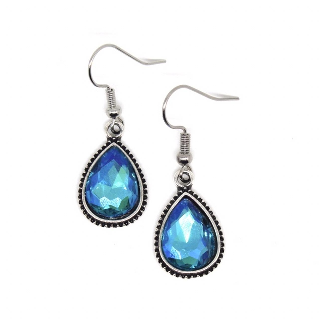 🥀 Blue teardrop earrings 🥀 •Nickel free... - Depop