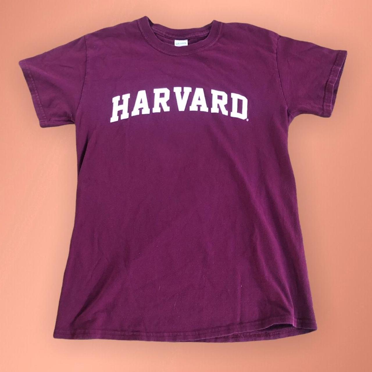 Vintage Y2K Harvard Tee Size: Small Color: Burgundy,... - Depop