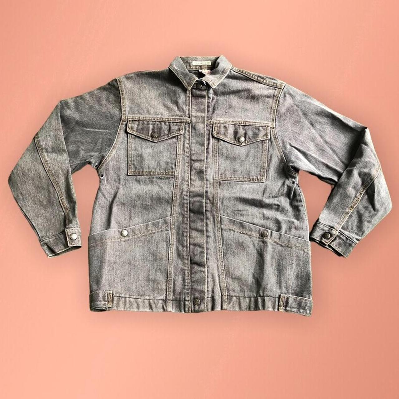 Vintage 90s Calvin Klein Grey Denim Jacket, Size:...