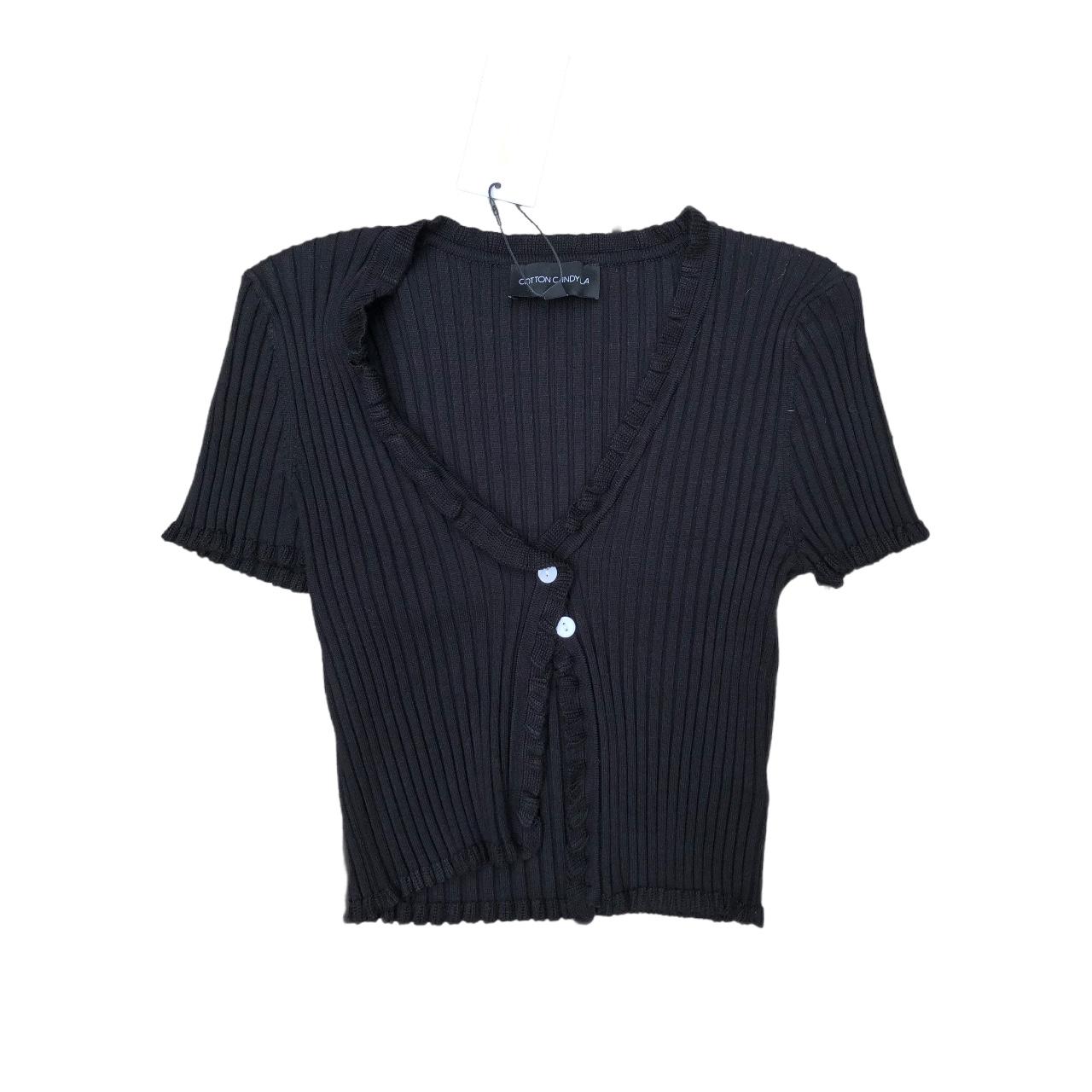 NWT black cropped ribbed sweater top features: -the... - Depop