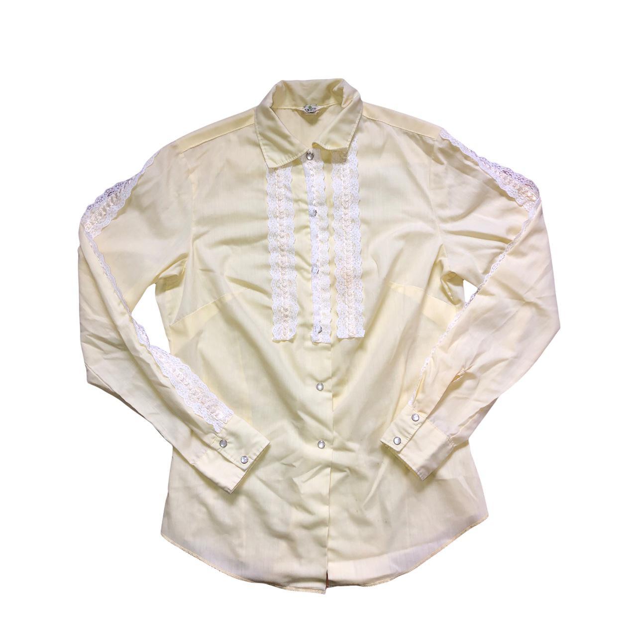 Women's Yellow and White Blouse
