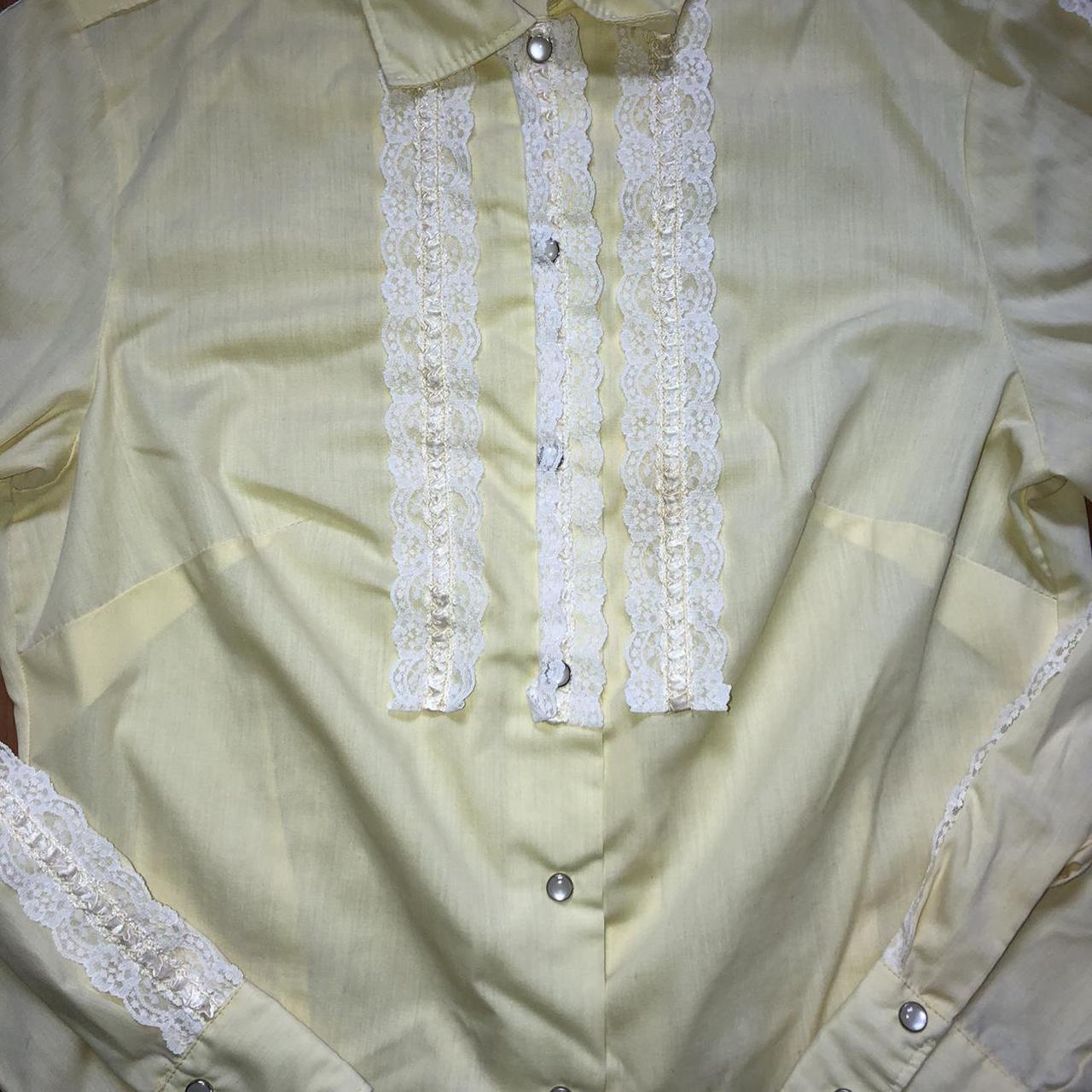Women's Yellow and White Blouse (3)