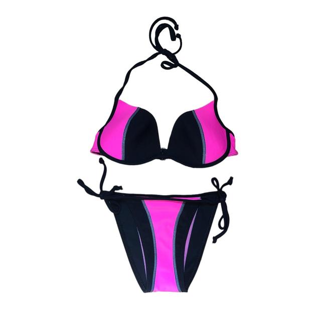 Mega hot Pink holographic bra bikini top Pair with - Depop