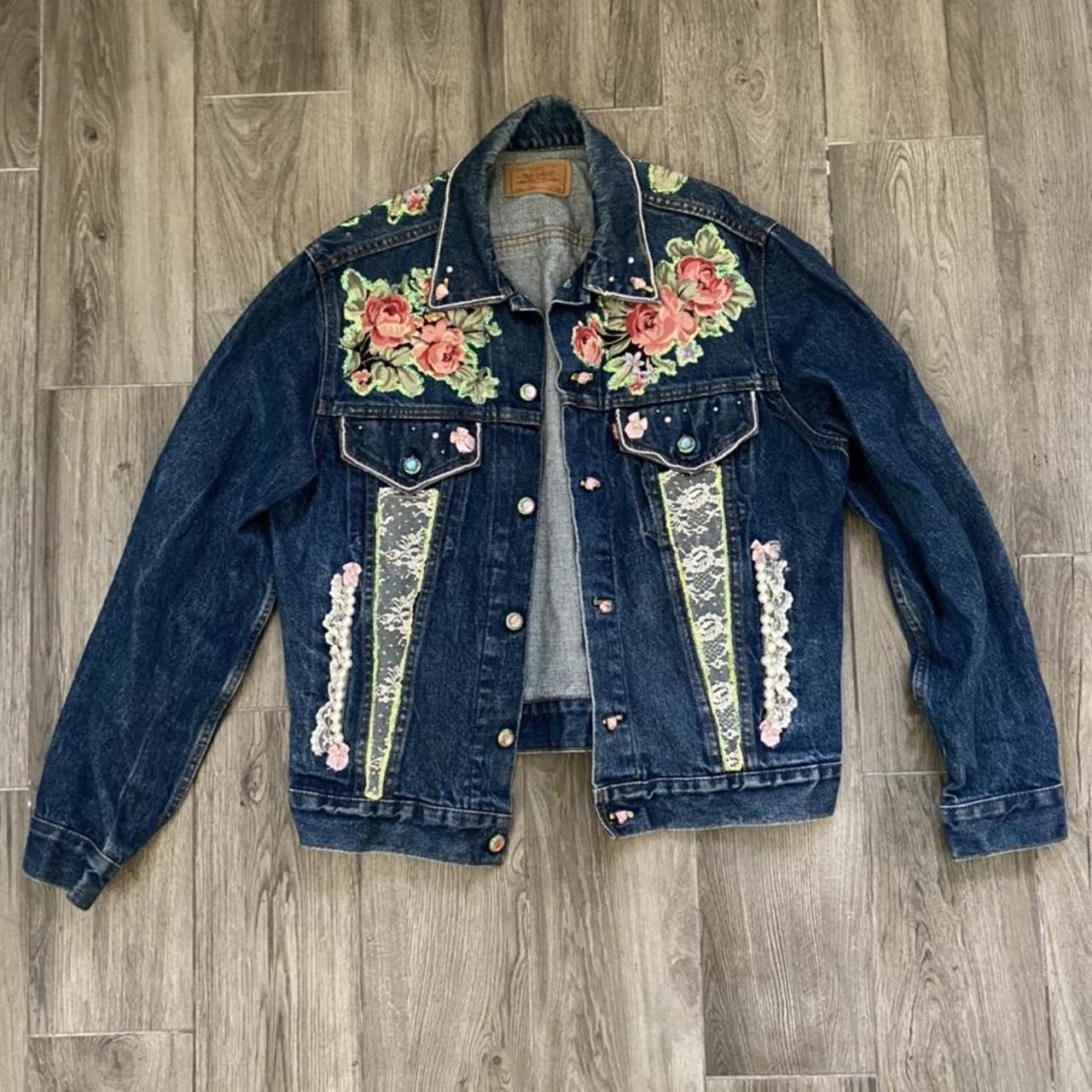 1 1 levi s floral denim jacket with handmade