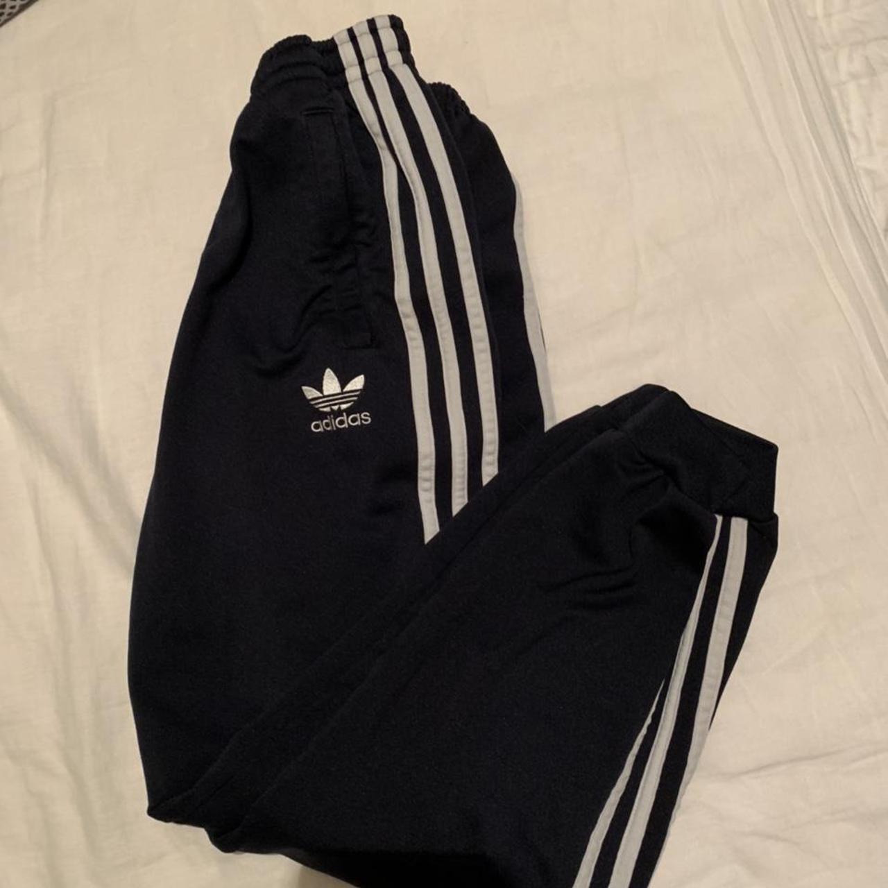 mens/ boys black & white Adidas joggers tracksuit... - Depop