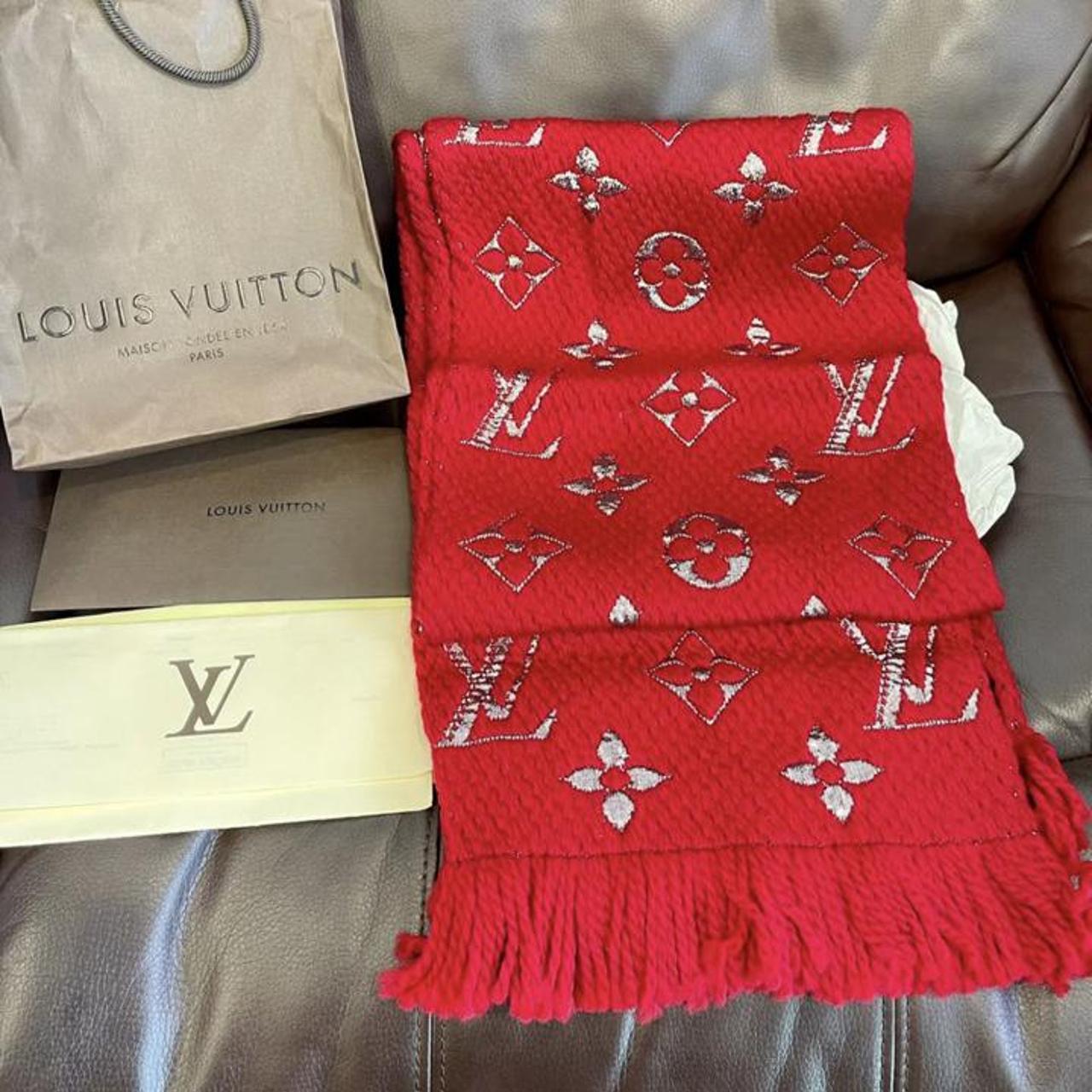 Louis Vuitton coloured monogram scarf Bought from - Depop