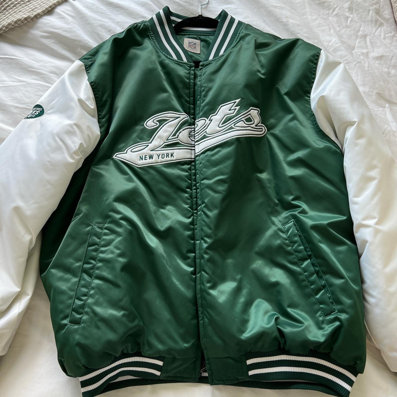 Varsity NY Jets Green and White Jacket