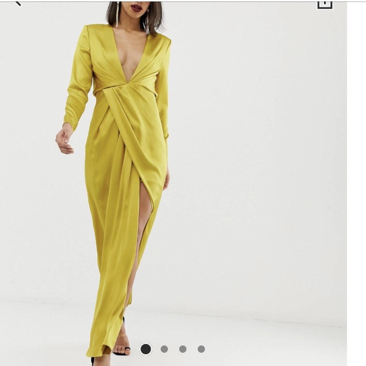 Asos edition split side hot sale plunge maxi in satin