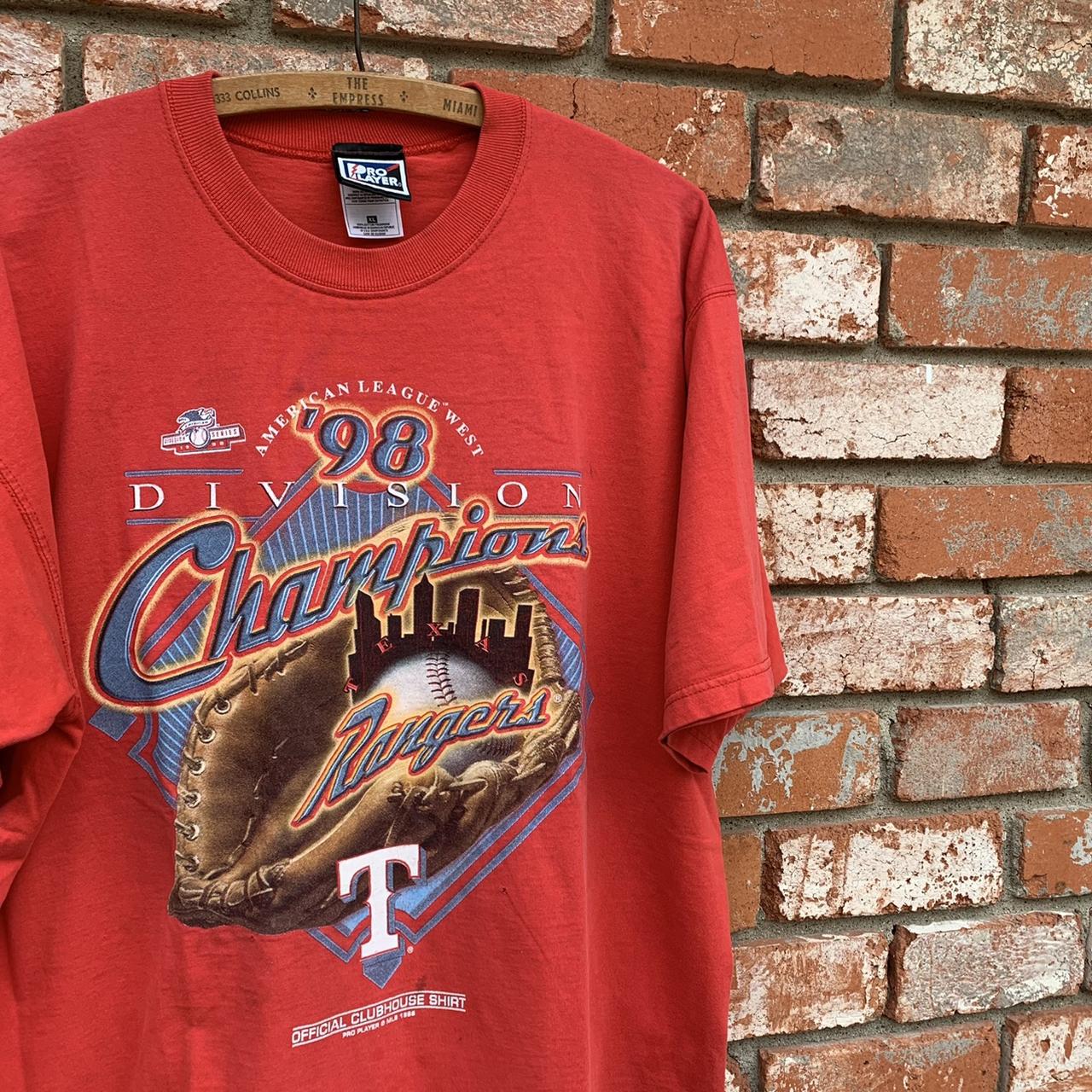 90s Vintage Texas Rangers big baseball graphic tee.... Depop