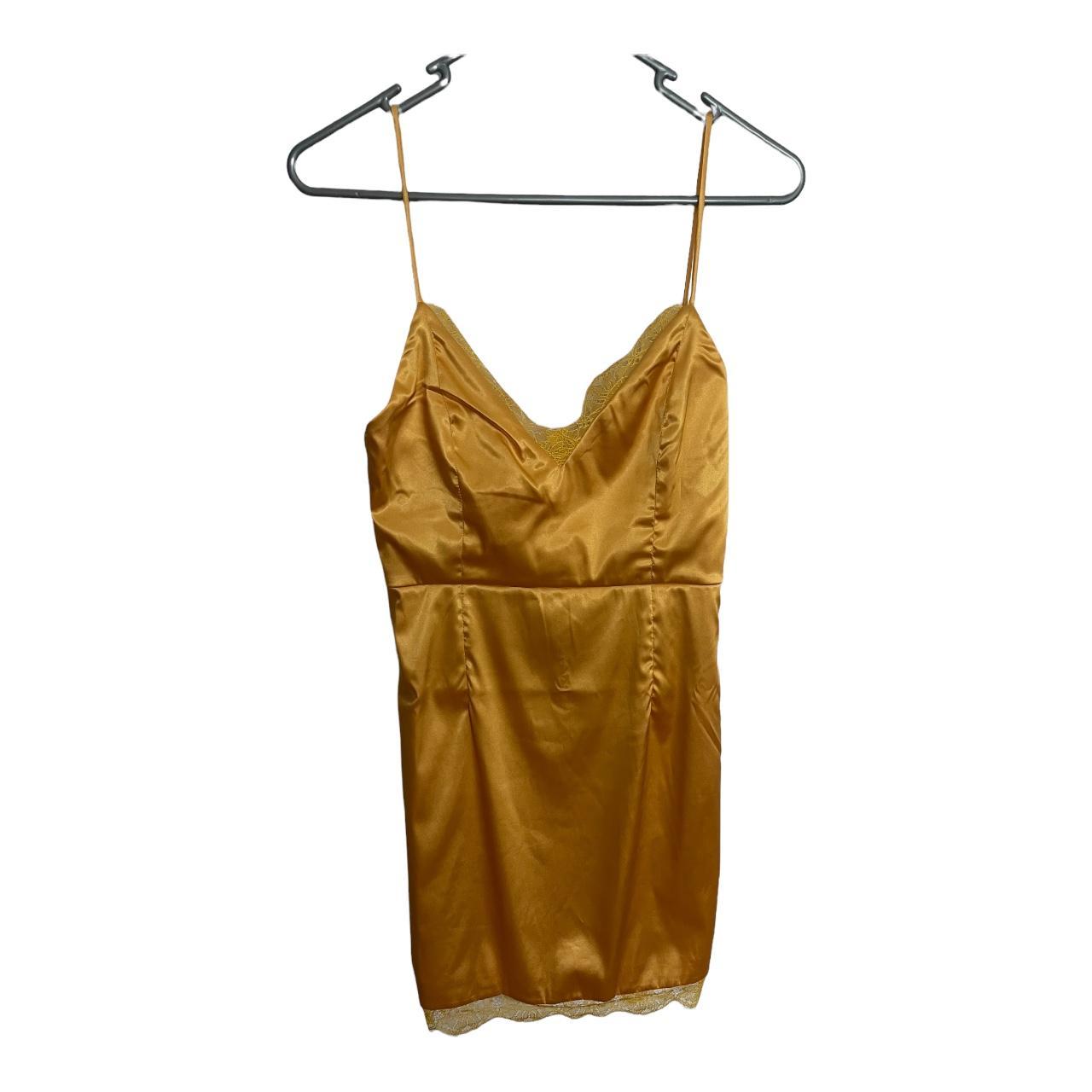TIGERMIST / Yellow satin mini dress Size 8 BRAND... - Depop
