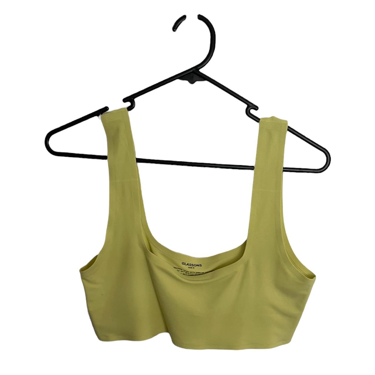 GLASSONS / Lime green/yellow crop top Size... Depop