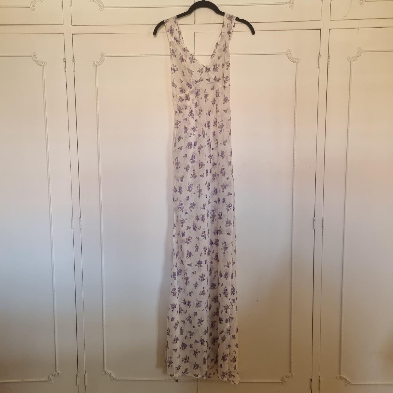 ASOS Women's White and Purple Dress | Depop