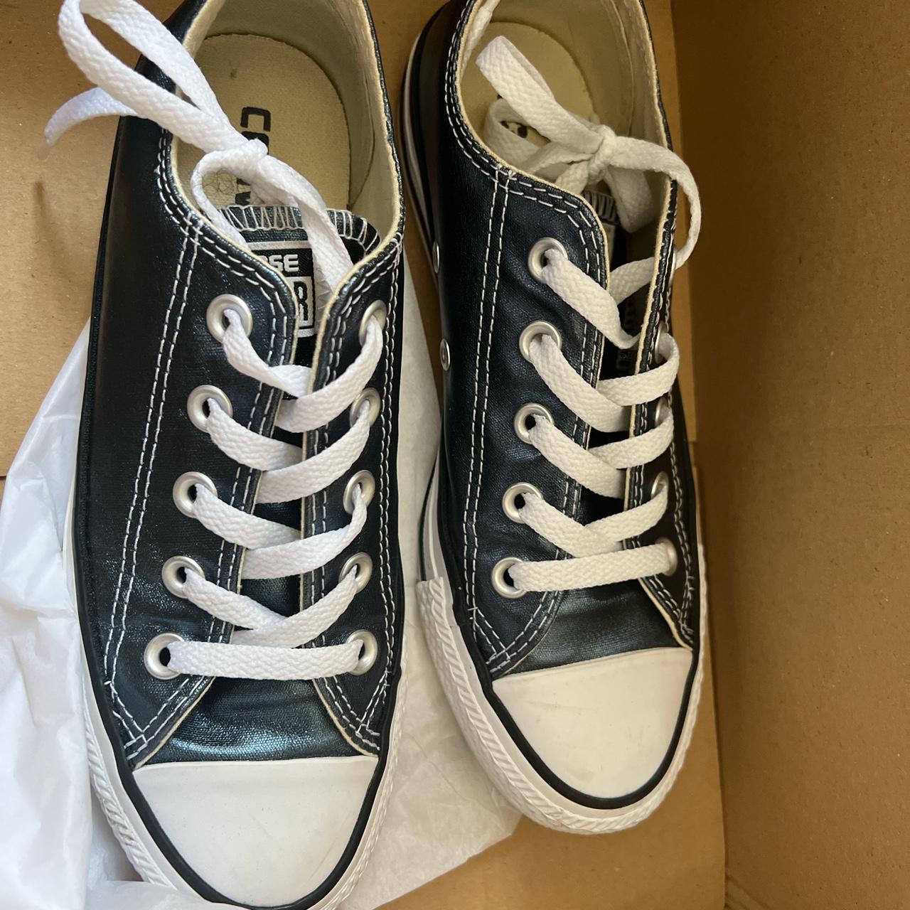 ALL STAR COMVERSE. ONLY WORN 3 TIMES. SHINY BLUE.... - Depop