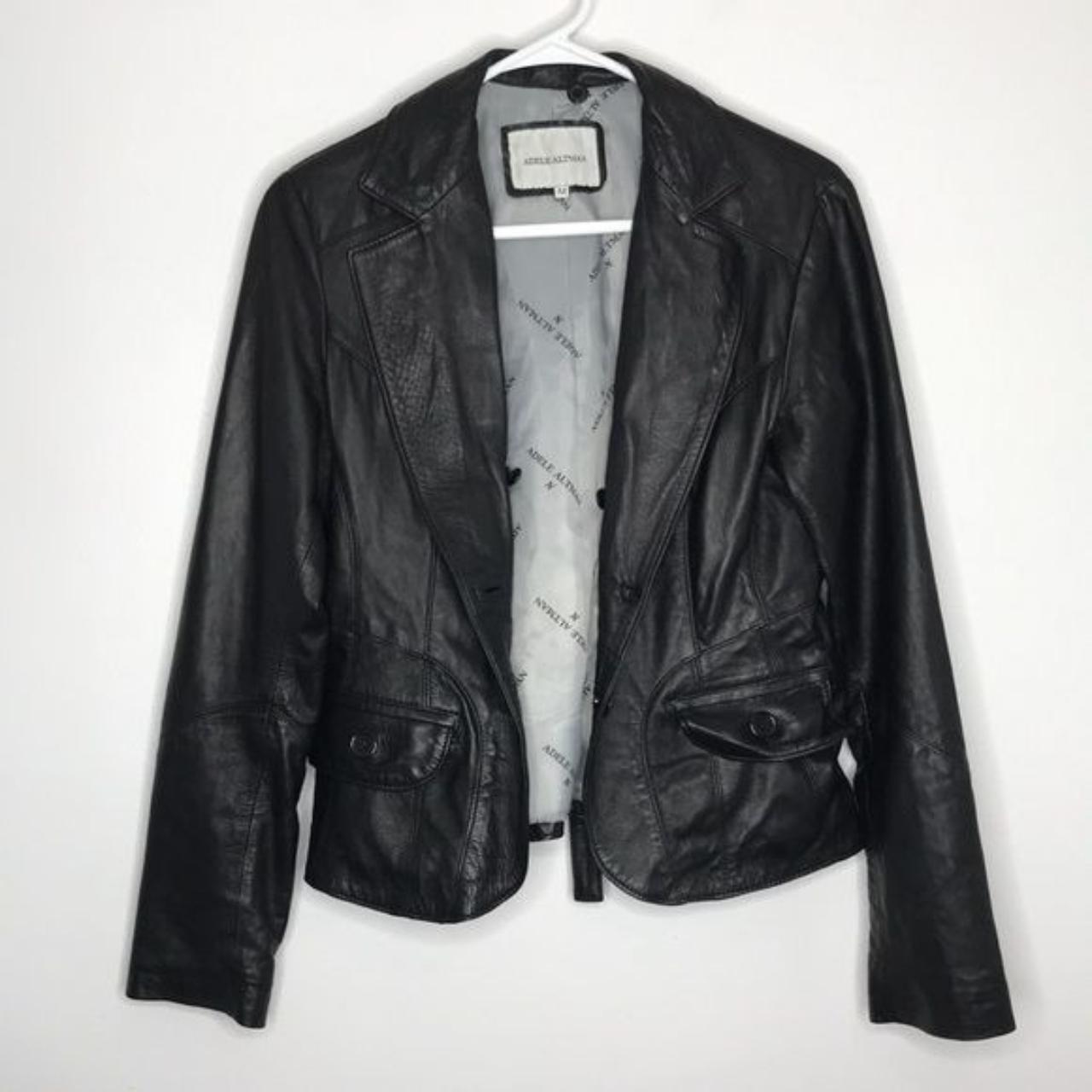 Adele Altman Leather Jacket Size medium Color is a... - Depop