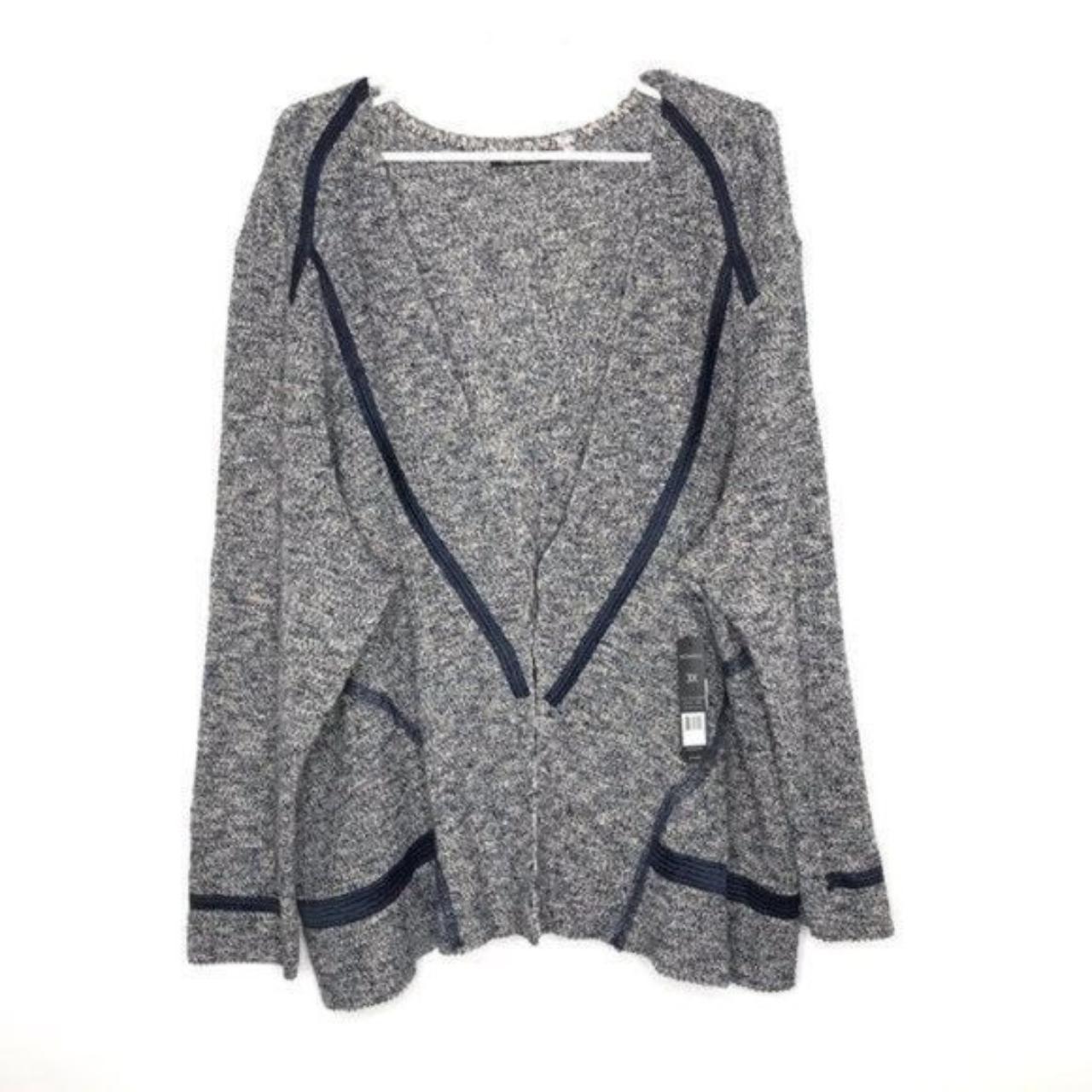 Nic+Zoe Plus Women's Grey and Blue Cardigan | Depop