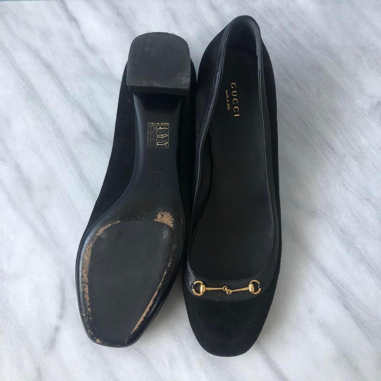 Vintage Gucci horse bit kitten heel ballet flats... - Depop