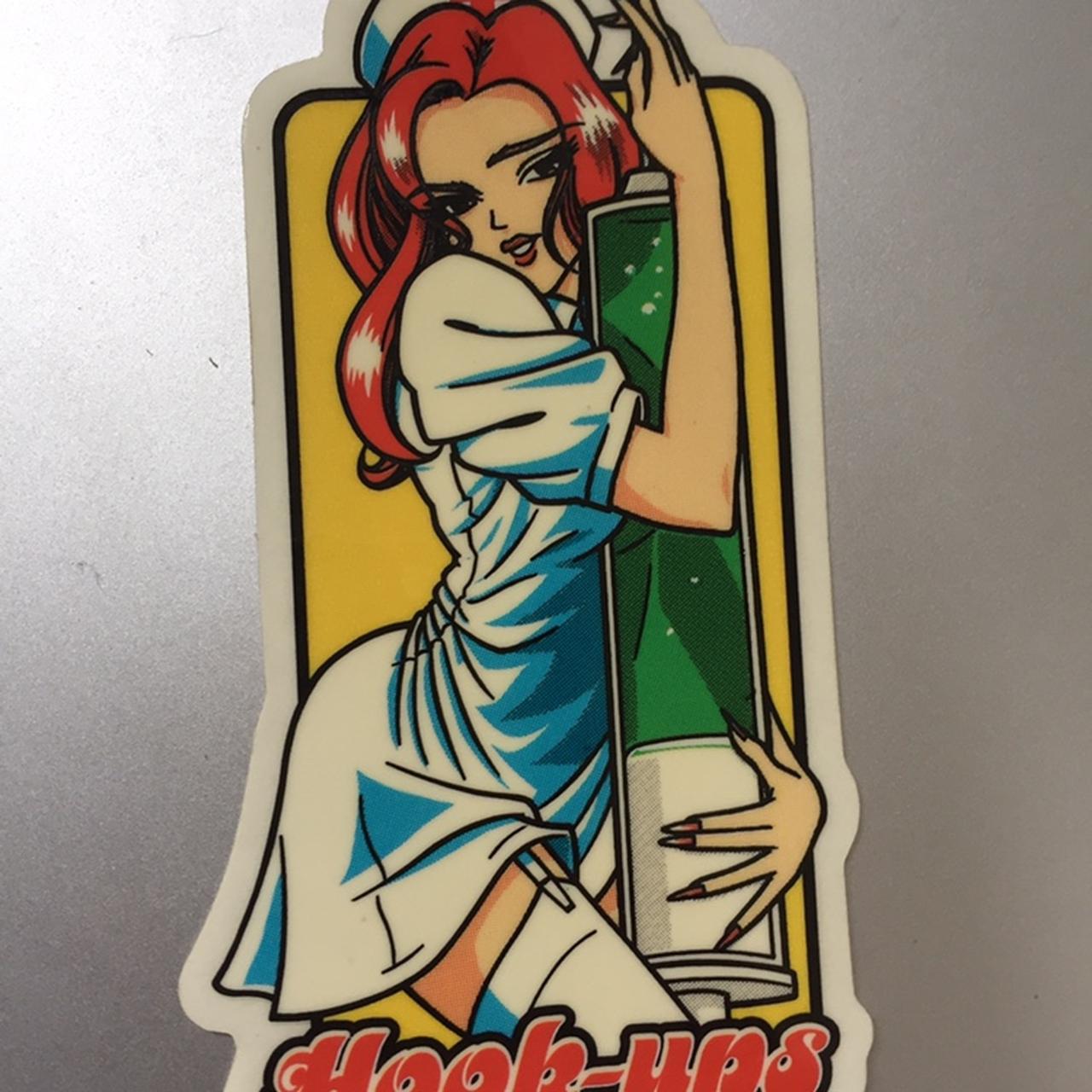 Vintage - Hook-Ups Red Ninja sticker - SellerDoor