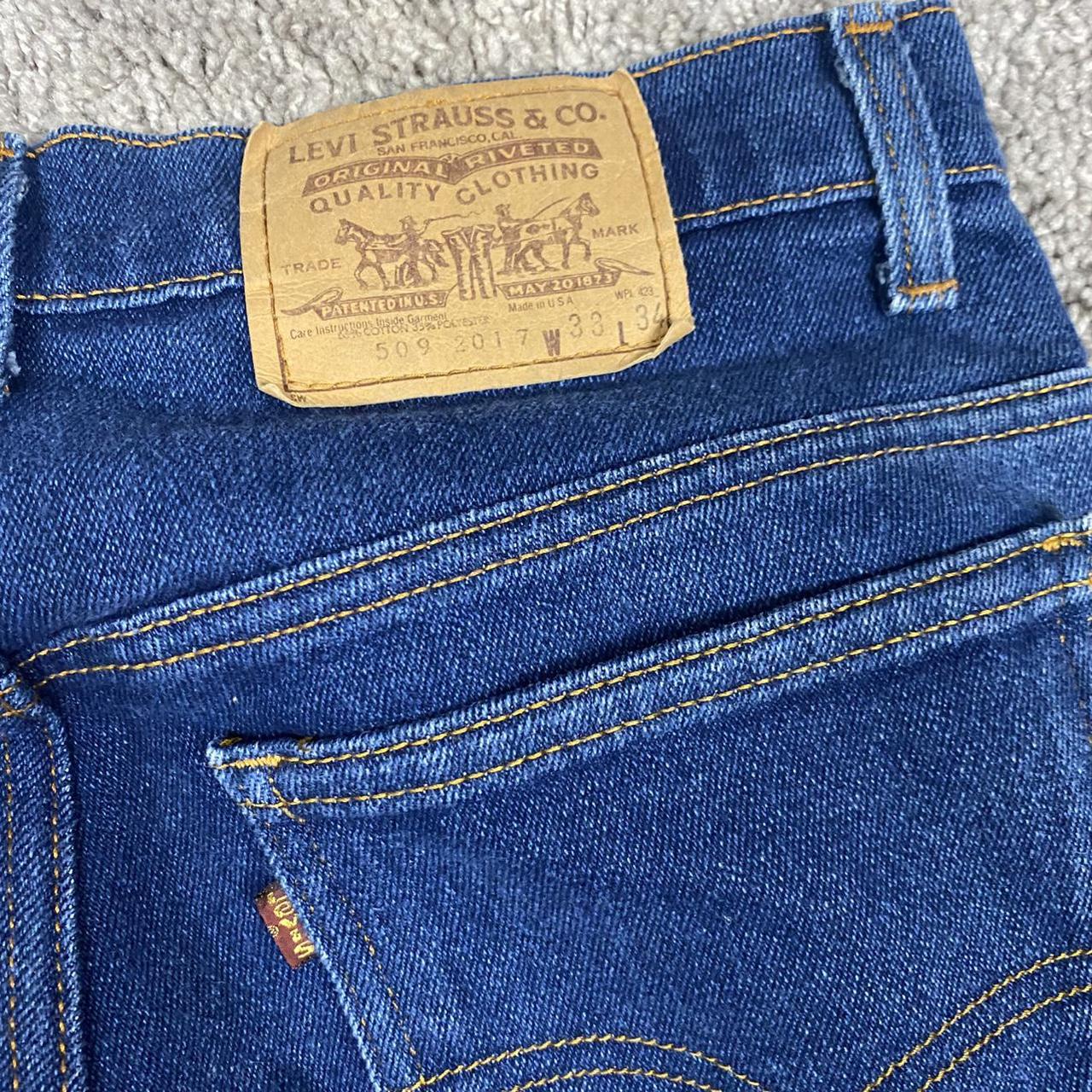 Vintage 1970s levis 509 high waisted jeans. Dark... - Depop