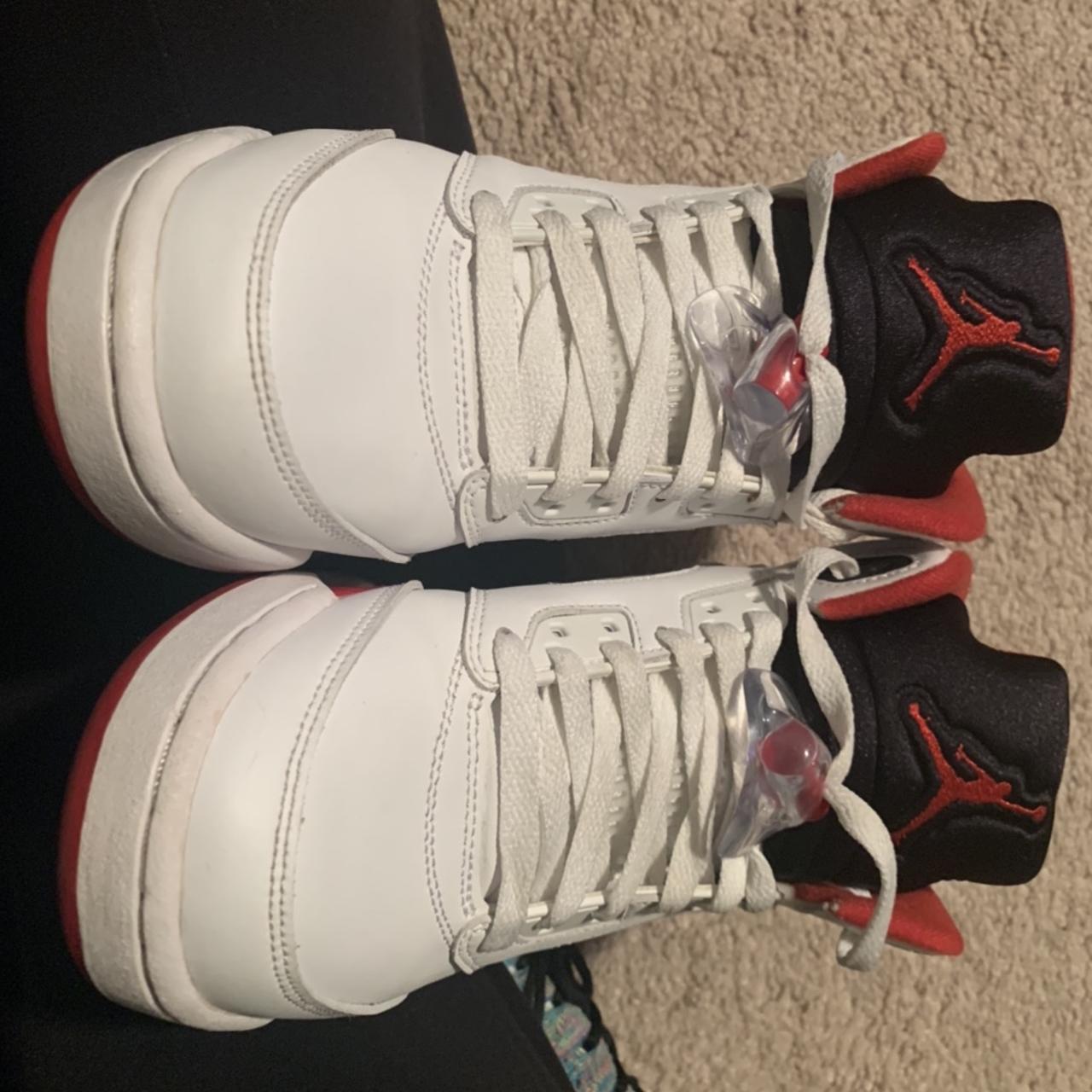 jordan fire red 5”s size 7y #jordan #size7 - Depop