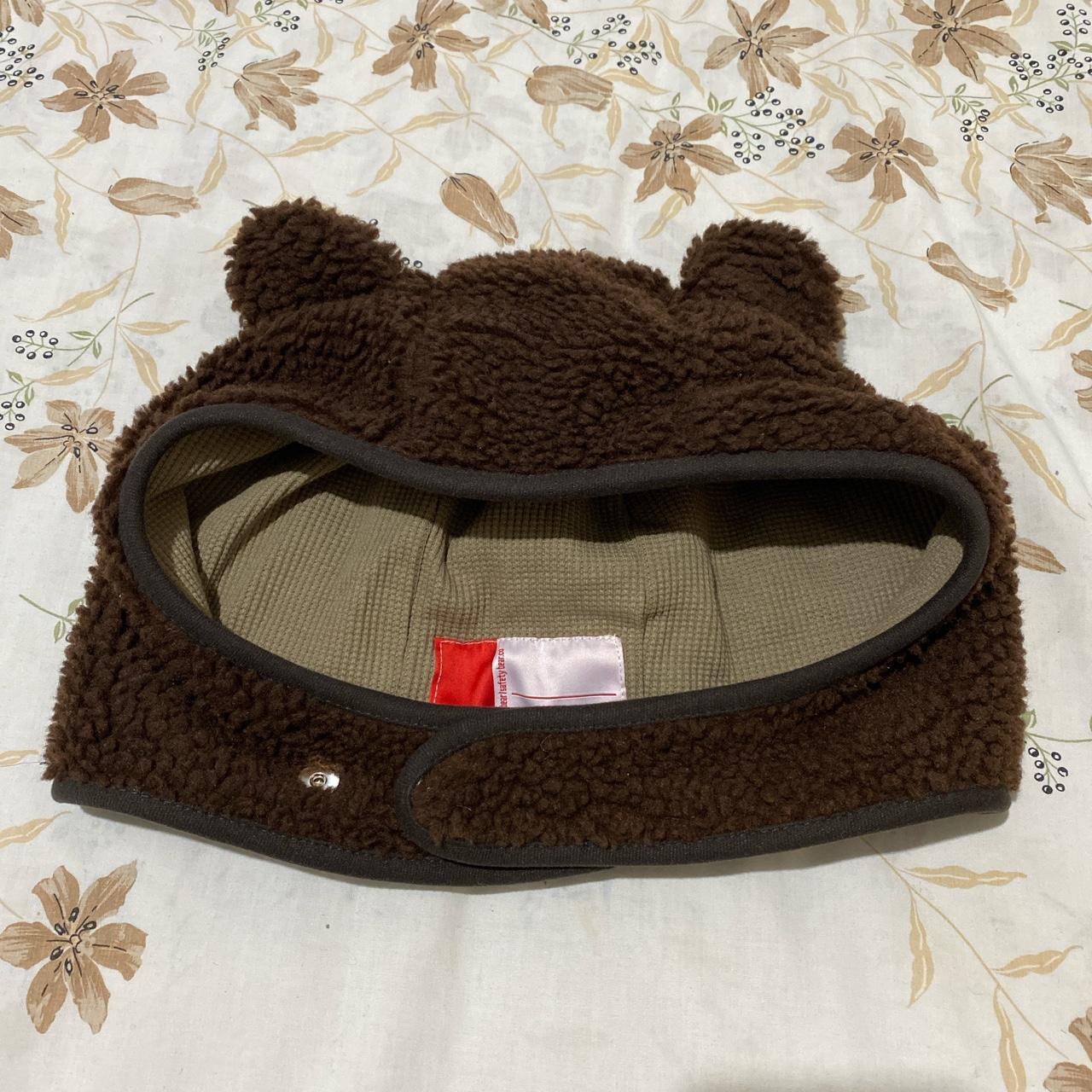 BROWN FUR SAFETY BEAR HAT. UNISEX. Depop